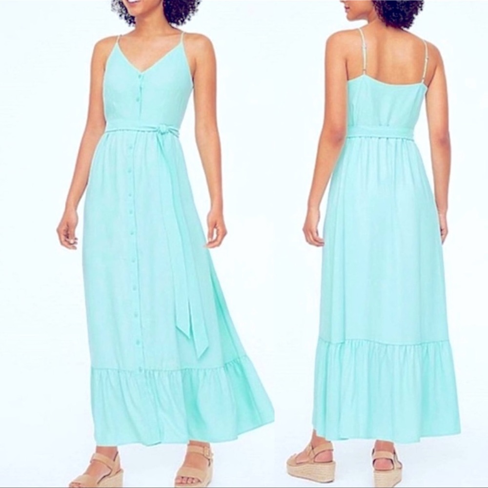 Elegant Aqua Maxi Dress